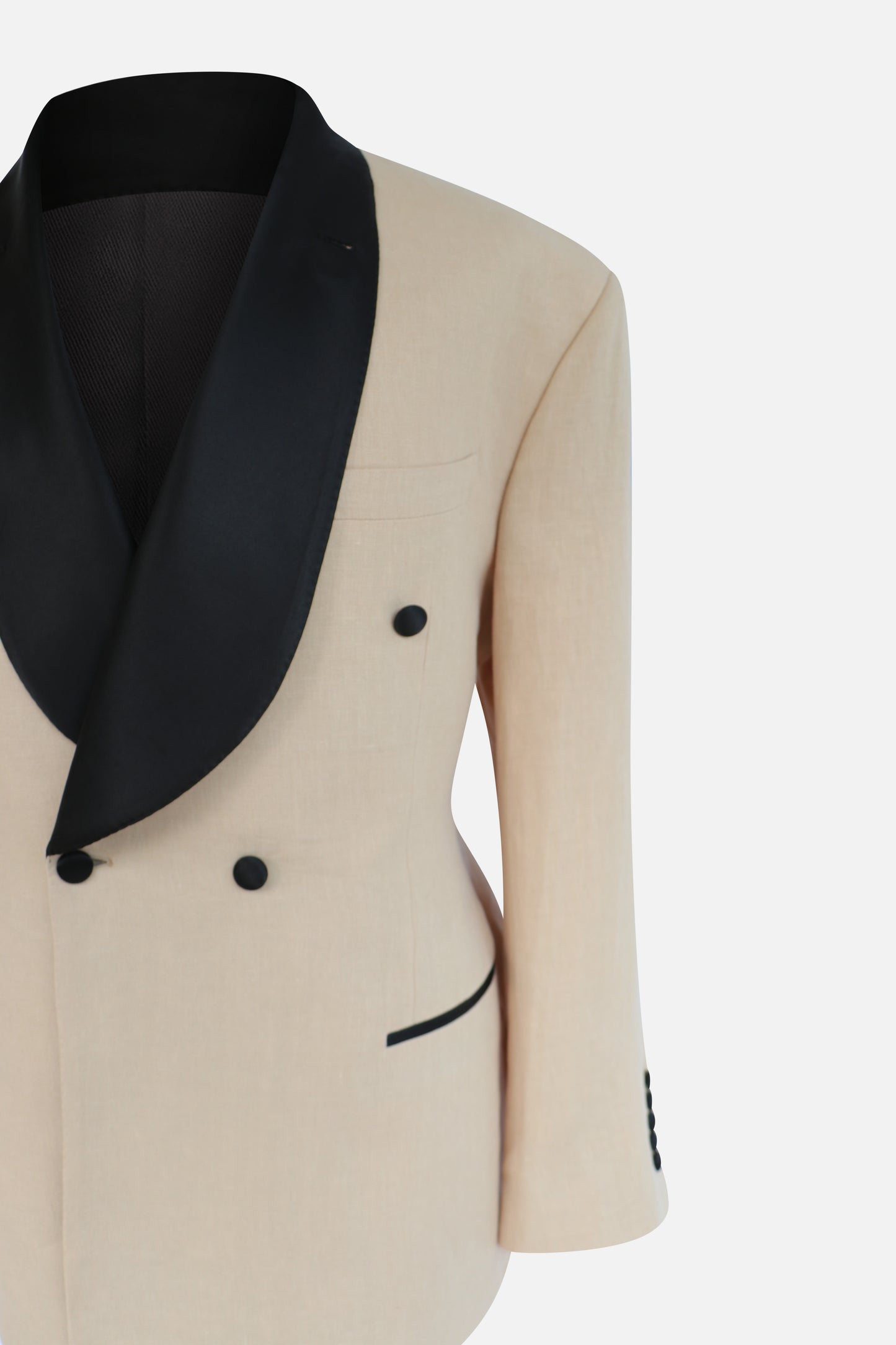 Tan Linen Tuxedo Jacket