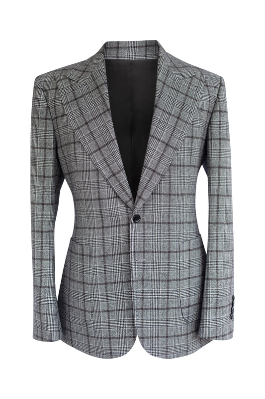 Houndstooth Grey Plaid Suit