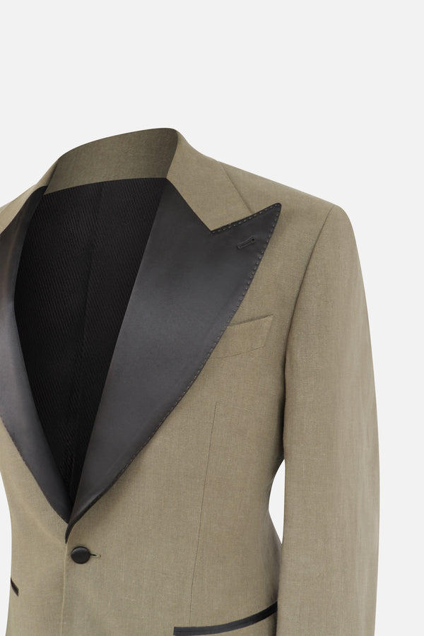 Sage Linen Tuxedo Jacket