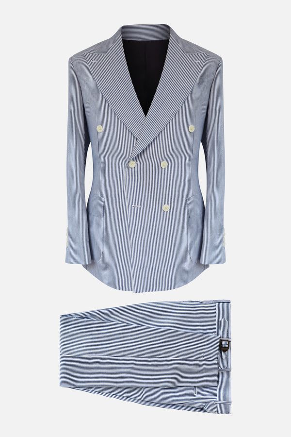 Stripe Blue Seersucker Suit