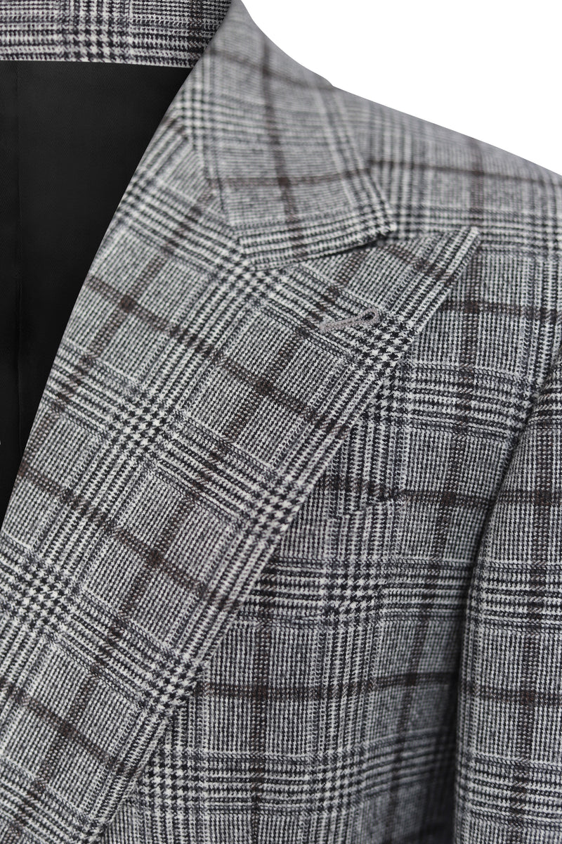 Houndstooth Grey Plaid Suit
